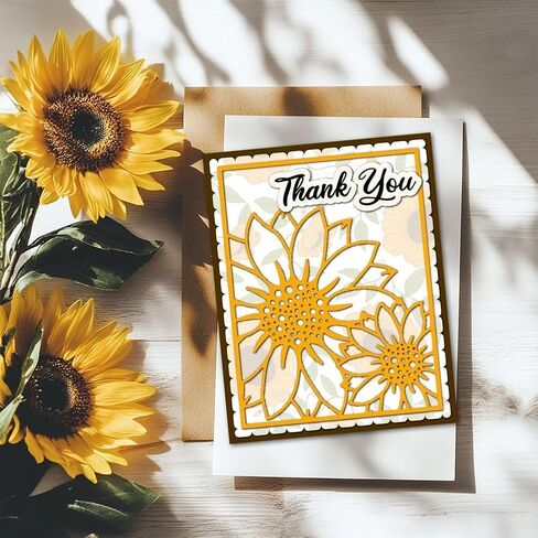 Sunflower Metal Cutting Die for Scrapbooking, Sunflower Die Cuts for Card Making, Background Frame Embossing Die Cuts for Scrapbooking Photo Album Stamp Decor in Saudi Arabia