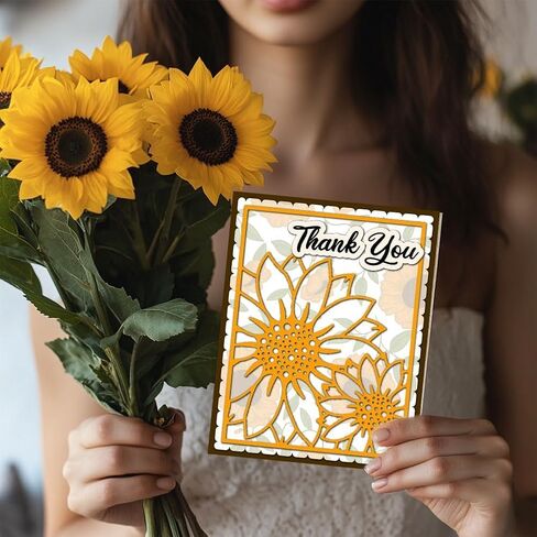 Sunflower Metal Cutting Die for Scrapbooking, Sunflower Die Cuts for Card Making, Background Frame Embossing Die Cuts for Scrapbooking Photo Album Stamp Decor in Saudi Arabia