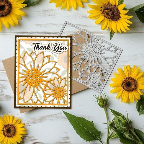 Sunflower Metal Cutting Die for Scrapbooking, Sunflower Die Cuts for Card Making, Background Frame Embossing Die Cuts for Scrapbooking Photo Album Stamp Decor in Saudi Arabia