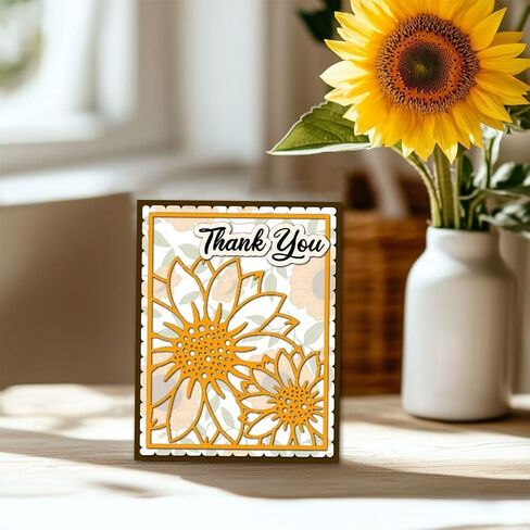 Sunflower Metal Cutting Die for Scrapbooking, Sunflower Die Cuts for Card Making, Background Frame Embossing Die Cuts for Scrapbooking Photo Album Stamp Decor in Saudi Arabia