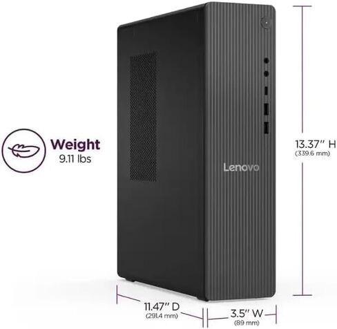 Lenovo IdeaCentre Tower Desktop Computer | Intel 14th Gen 4-Core Core i3-14100 CPU | 16GB DDR5 RAM, 2TB PCIe SSD + 1TB HDD | Monitor Ports (HDMI+VGA) | RJ-45, WiFi 6 | USB-C | KB & Mouse | Win 11 in Saudi Arabia