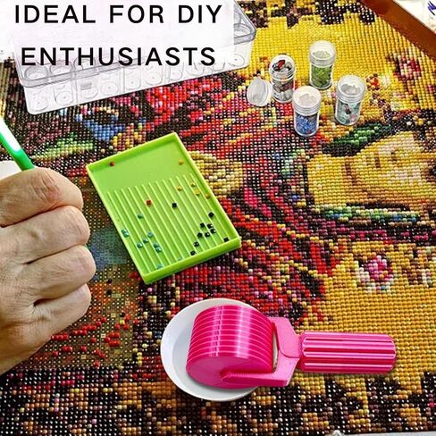 3Pcs Diamond Art Rolle, 2026 New Essential DIY Craft Tool for Rhinestone Embroidery, Easy-Grip Hand Roller, Detachable Diamond Painting Tools and Accessories(Pink+Rainbow+Purple Gradient) in Saudi Arabia