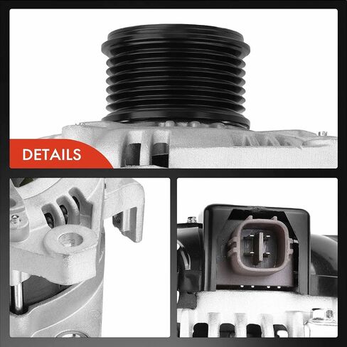 A-Premium Alternator Compatible with Toyota Highlander 2004 2005 2006 2007 L4 2.4L, 12V 130Amp Clockwise 7-Groove Pulley, Replace# 104210-4030, 27060-28290, 90-29-5613 in Saudi Arabia
