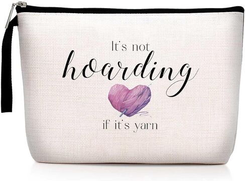Funny Gifts for Crocheting Gifts Christmas Birthday Gifts Humorous Novelty Present for Knitting and Crochet Beginner Crochet Lovers Knitting Bag - It's not Hoarding if it's Yarn, Crochet Makeup Bag in Kuwait