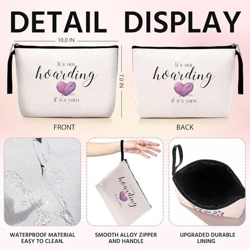Funny Gifts for Crocheting Gifts Christmas Birthday Gifts Humorous Novelty Present for Knitting and Crochet Beginner Crochet Lovers Knitting Bag - It's not Hoarding if it's Yarn, Crochet Makeup Bag in Kuwait