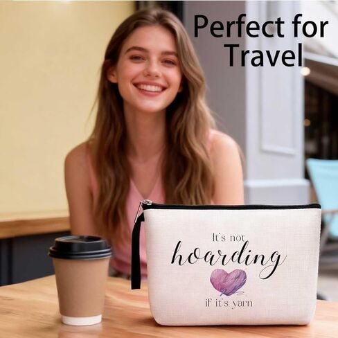 Funny Gifts for Crocheting Gifts Christmas Birthday Gifts Humorous Novelty Present for Knitting and Crochet Beginner Crochet Lovers Knitting Bag - It's not Hoarding if it's Yarn, Crochet Makeup Bag in Kuwait