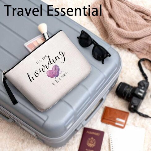 Funny Gifts for Crocheting Gifts Christmas Birthday Gifts Humorous Novelty Present for Knitting and Crochet Beginner Crochet Lovers Knitting Bag - It's not Hoarding if it's Yarn, Crochet Makeup Bag in Kuwait