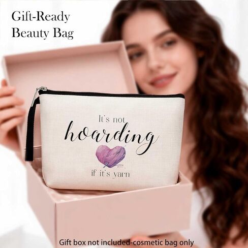 Funny Gifts for Crocheting Gifts Christmas Birthday Gifts Humorous Novelty Present for Knitting and Crochet Beginner Crochet Lovers Knitting Bag - It's not Hoarding if it's Yarn, Crochet Makeup Bag in Kuwait