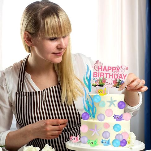 37 جهاز كمبيوتر شخصى axolotl كعكة توبر axolotl زينة عيد ميلاد تشمل 1 axolotl عيد ميلاد سعيد كعكة توبر 2 أكياس الأعشاب البحرية الاصطناعية 34 جهاز كمبيوتر شخصى لعبة السلمندر الكرة الزينة للأطفال الفتيات لوازم الحفلات in Kuwait