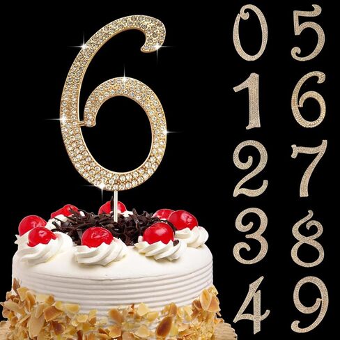 Large Number 0 Cake Topper Gold Rhinestone Number Cake Toppers Happy Birthday Cake Topper, Anniversary Cake Toppers, 10 16 18 21 30 40 50 60 70 80 90 Birthday Anniversary Cake Decorations (0, Glod) in Saudi Arabia