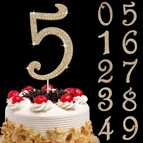 Large Number 0 Cake Topper Gold Rhinestone Number Cake Toppers Happy Birthday Cake Topper, Anniversary Cake Toppers, 10 16 18 21 30 40 50 60 70 80 90 Birthday Anniversary Cake Decorations (0, Glod) in Saudi Arabia