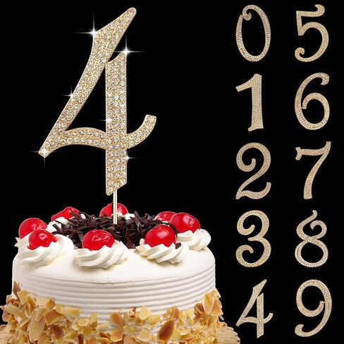 Large Number 0 Cake Topper Gold Rhinestone Number Cake Toppers Happy Birthday Cake Topper, Anniversary Cake Toppers, 10 16 18 21 30 40 50 60 70 80 90 Birthday Anniversary Cake Decorations (0, Glod) in Saudi Arabia