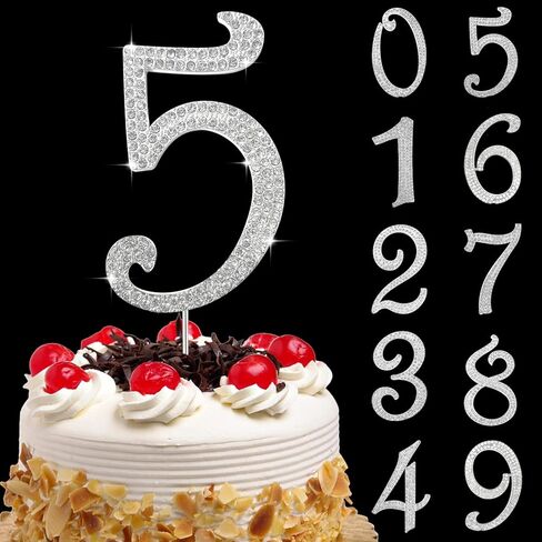 Large Number 0 Cake Topper Gold Rhinestone Number Cake Toppers Happy Birthday Cake Topper, Anniversary Cake Toppers, 10 16 18 21 30 40 50 60 70 80 90 Birthday Anniversary Cake Decorations (0, Glod) in Saudi Arabia
