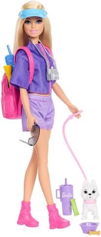 Barbie “Malibu" Outdoor Adventures Fashion Doll Wearing Adventure Outfit, with 10+ Camping-Themed Accessories Including Pet Puppy in Saudi Arabia