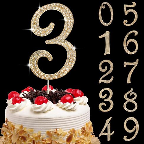 Large Number 0 Cake Topper Gold Rhinestone Number Cake Toppers Happy Birthday Cake Topper, Anniversary Cake Toppers, 10 16 18 21 30 40 50 60 70 80 90 Birthday Anniversary Cake Decorations (0, Glod) in Saudi Arabia