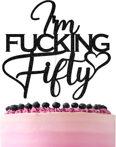 Black Glitter I'm Fucking Forty Cake Topper, Cheers to 40 Years/Happy 40th Birthday/Death to My 30's, Funny 40th Birthday Party Decorations For Women Men in Saudi Arabia