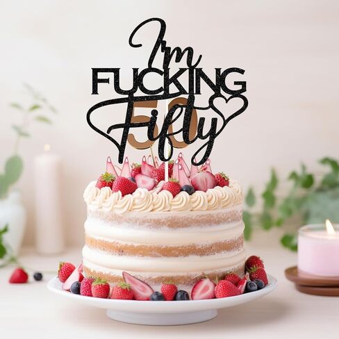 Black Glitter I'm Fucking Forty Cake Topper, Cheers to 40 Years/Happy 40th Birthday/Death to My 30's, Funny 40th Birthday Party Decorations For Women Men in Saudi Arabia