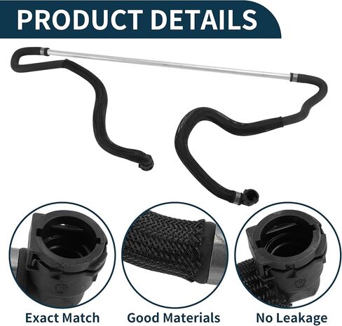 Radiator Hose Heater Hose No.17127580965 for BMW 535i 2010-2016 Rubber Metal Cooling Liquid Tube Black 1 Pc in Saudi Arabia