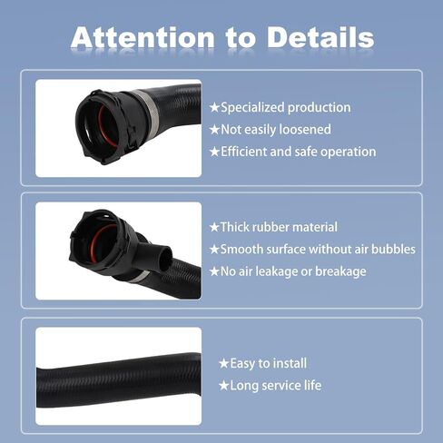 JDMON Radiator Coolant Hose Compatible with BMW 323Ci 323i 325Ci 325i 325xi 328Ci 328i 330Ci 330i 330xi 1999-2006 Replaces 11531436408 in Saudi Arabia