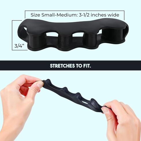 Toe Separators - 50% Thicker & More Durable - Correct Foot and Bunion Pain, Plantar Fasciitis - Dr. Recommended Toe Straightener to Improve Mobility - Stretches to Fit (Size Large) in Saudi Arabia