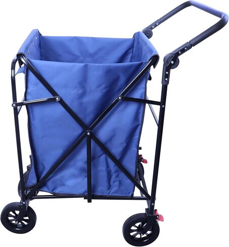 MATTAM Collapsible Basket Trucks Service Carts with Wheels for Material handling, 265 lbs Capacity，21" L x 18.9" W x 35.4" H (Blue) in Saudi Arabia