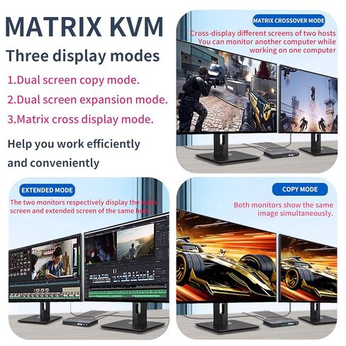 HDMI KVM Switch 2 Port Box، 1 شاشة 2 جهاز كمبيوتر edid Emulator، USB 3.0، 4k 60hz KVM Switch for 2 Computers Share Keyboard Mouse Printer وOne HD Monitor، يدعم نسخة EDID، 2K144. in Kuwait