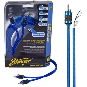 Stinger 17 Feet 2-Channel Hyper-Flex RCA Interconnect, Shielded Directional to Protect Against Interference, Stereo Interconnects, OFC Copper Audio Cable, SI6217 | Directional design protects against interference, oxygen free copper conductors, 17-foot ro in Kuwait