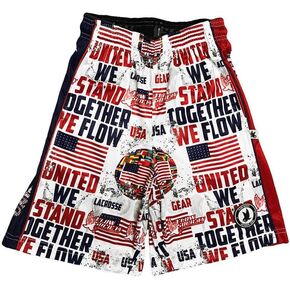 Flow Society United We Flow Boys Lacrosse Shorts | Boys LAX Shorts | Lacrosse Shorts for Boys | Kids Athletic Shorts for Boys
