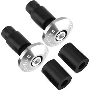Acouto 22mm 7/8inch Motorcycle Bar End Plug,Universal Handlebar Plug End Slider Plug Caps for Racing ATV Offroad(Silver)