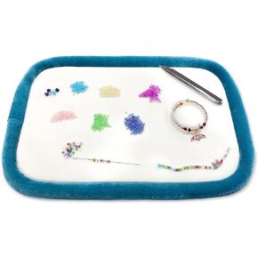 hobbyworker The Blue Beading Board,Velvet Like Work Surface Bead mat，Bead Tray for Jewelry Making，Jewellery Crafts Easy Fine Work in Kuwait