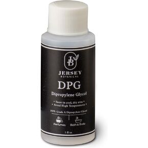 Dipropylene Glycol DPG 1 oz. for Incense Making, Fragrance Cutting Oil, Soapmaking Carrier Oil, and Cosmetics and Lotions. Emulsifier, Highest Purity & Undiluted, Non-GMO Low Odor. Jersey Botanical