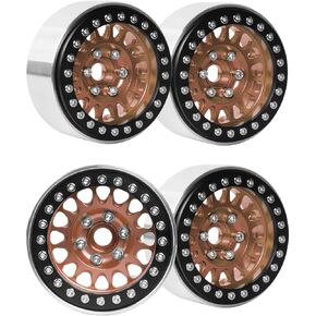 1.9in Beadlock for 1/10 Axia1 SCX10 SCX10 II 90046 SCX10 III TRX-4 D90,Alloy Aluminum Heavy Duty 1.9in rc Beadlock 1.9in Beadlock Rims,4pcs,Orange