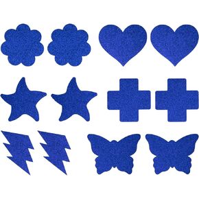 Stephanie Imports 6 Pairs of Disposable Glitter Assorted Shape Nipple Pasties