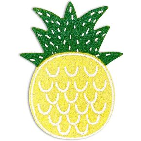 Outdoll Rave Glitter Golden Pineapple Nipple Cover Pasties, Disposable Nipple Covers, Bra Pad, Party, Festival, Self-Adhesive No Show Bra For Women (1 Pare)