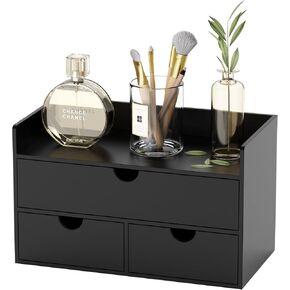 Bamboo Desk Organizer with Drawers Desktop Storage Drawers for Bills Office Supplies Kitchen Utensils Organizing Tool for Home Classroom Organization No Assembly (White) in Kuwait