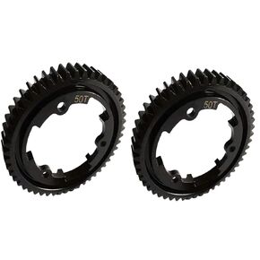 2pcs Harden Steel 50T Main Spur Gear 1 Mod M1 for 1/5 Traxxas X-Maxx 1/7 Traxxas XO-1 1/10 Traxxas New E-Revo 2.0 MAXX 6448 Upgrade Parts Black