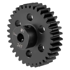 BRKRC Steel M1 Pinion Gear 34T-45T 5mm Shaft Motor Gears for 1/8 1/10 RC Brushless Brush Motor Electric Car/Truck Part (34T)