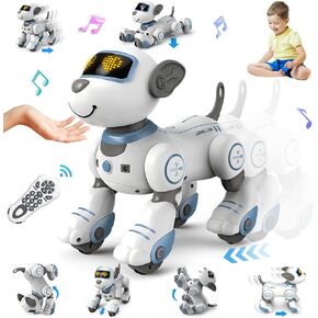 VATOS Remote Control Robot Dog Toy for Kids - Interactive Touch & Follow 17 Functions Robot Dog Pet, Programmable Smart Walking Puppy Intelligent Dancing Dog Robot Toys for Girls 3-12 Gifts