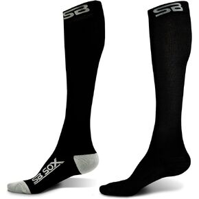 2 Pairs Small Compression Socks (Black/Gray + Solid Black)