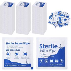 200 قطعة من مناديل دانسيب المالحة لثقب الأذن، مناديل مطهرة مغلفة بشكل فردي، مناديل تنظيف ثقب الأذن، مناديل مبللة للسفر غير معطرة لتنظيف الوجه والعين والأذن والعناية اللاحقة in Kuwait