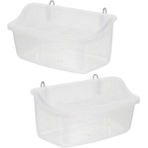 Yardwe Bird Water Dispenser 2pcs Bird Plastic Feeder Hanging Bird Food Feeders Food Feeding Cups Plastic Hanging Bowl for Pet Parrot Parakeet Gamefowl Poultry Pigeon Parakeet Water Feeder