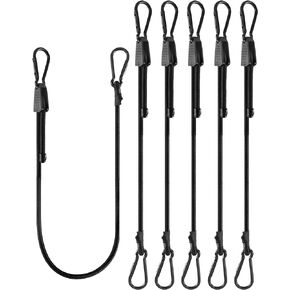 18" 36" 60" 80" Adjustable Bungee Cords Assorted Sizes with Hooks, Black Bungee Straps with Superior Elasticity & UV Resistance, Perfect for Cargo, Camping, Tarps, Tents, Bike, Luggage, etc (8 Pcs)
