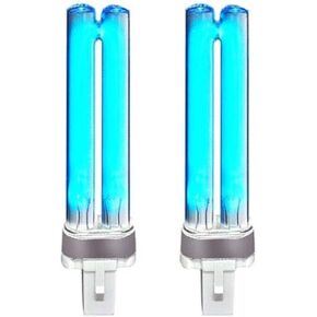 CNZ 9W UVC Replacement Bulb G23 Base for Aquarium Pond Filter UV Clarifier, 2-Pack