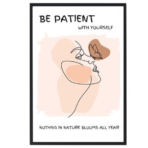 Be Patient With Yourself Nothing in Nature Blooms All Year, Mental Health Wall Art, Therapy Office Poster, Psychologist Office, Therapist Decor, Butterfly Print - 11x17 inch, LAMINATED - No Frame