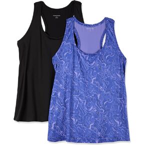 Amazon Essentials Women's Tech Stretch Racerback Tank Top (Available in Plus Size), Multipacks