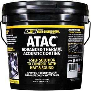 Design Engineering ATAC Advanced Thermal Acoustic Coating - 1 Gallon - Non-toxic 2-in-1 Sound & Heat Barrier For Automobile Interiors, Hi-Tech Ceramic Micro-Sphere Technology Dampens Noise & Vibration