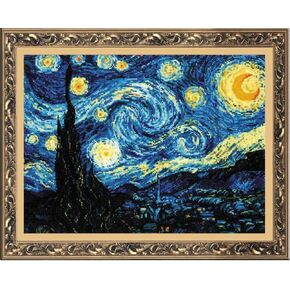 Riolis 14 Count Starry Night After Van Gogh's Painting Counted Cross Stitch, 15.75 by 15.75-Inch
