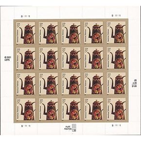 American Toleware (Sheet of 20) 5 Cent US Postage Stamps 2002 Scott 3756