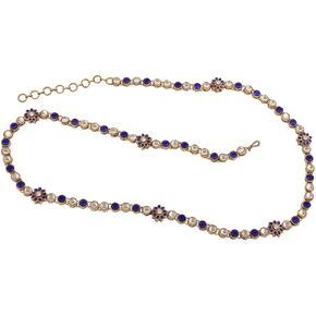حزام I Jewels مطلي بالذهب عيار 18 قيراط لحفلات الزفاف الهندية التقليدية وحزام الخصر على شكل سلسلة البطن للنساء والفتيات