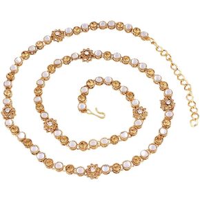 I Jewels 18K Gold Plated Indian Traditional Wedding Bollywood Waist Chain Belly Fashion Belt for Women and Girls